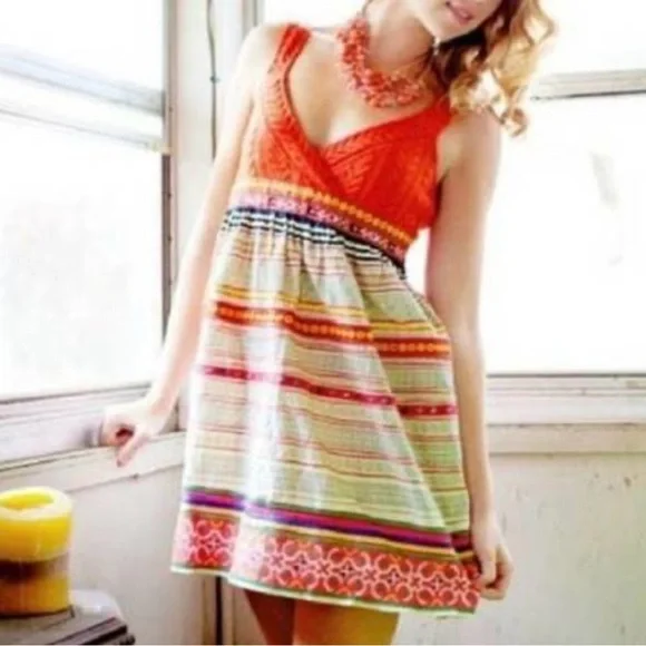 Rare Free People Vintage Romantic V Neck Sweater Festival Market Boho Dress 2 S - Picture 11 of 12